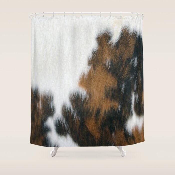 Cowhide Faux Texture  Shower Curtain Gallery Image 1