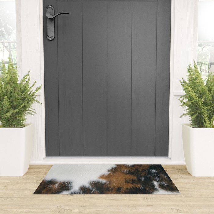 Cowhide Faux Texture  Welcome Mat Gallery Image 3