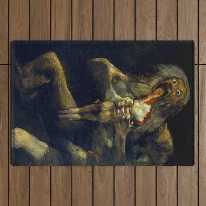 Francisco Goya "Saturn Eating his Son" Outdoor Rug Gallery Image 1