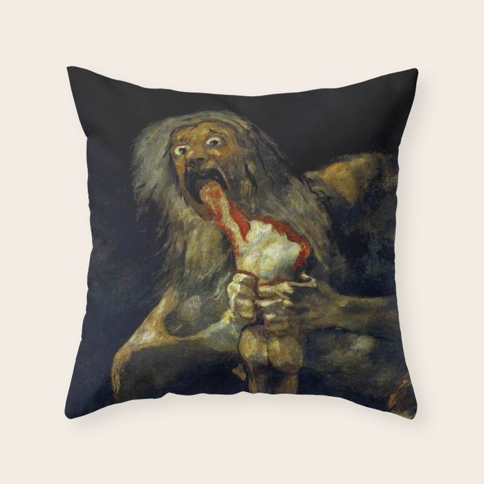 Francisco Goya "Saturn Eating his Son" Throw Pillow Gallery Image 6