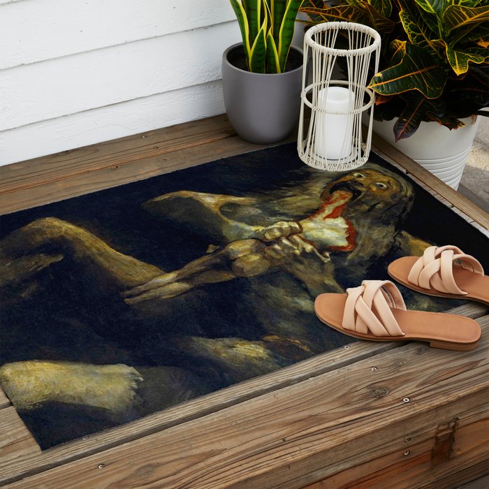 Francisco Goya "Saturn Eating his Son" Outdoor Rug Gallery Image 2