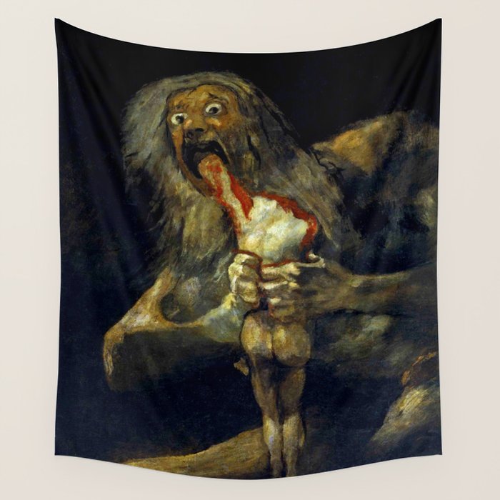 Francisco Goya "Saturn Eating his Son" Wall Tapestry Gallery Image 1