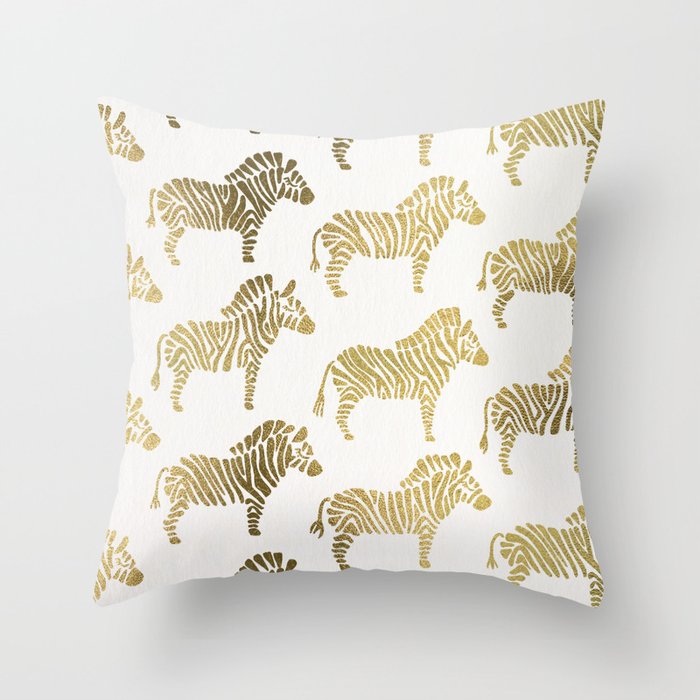 Golden Zebras Throw Pillow Gallery Image 6