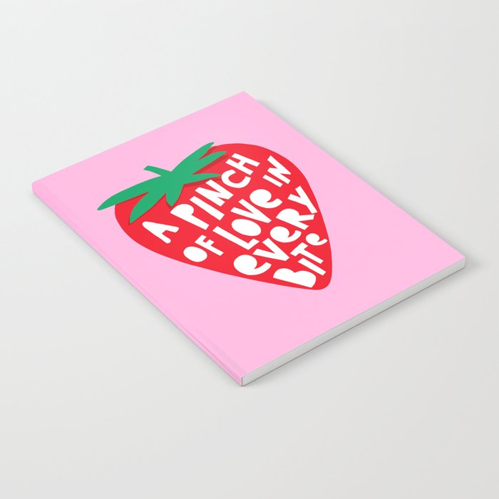 Big Strawberry Fruit with Cut-out Love words Notebook Gallery Image 2