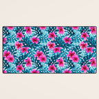 Tropical Hibiscus Pattern Pink Desk Mat Gallery Image 3