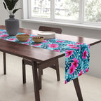 Tropical Hibiscus Pattern Pink Table Runner Gallery Image 2
