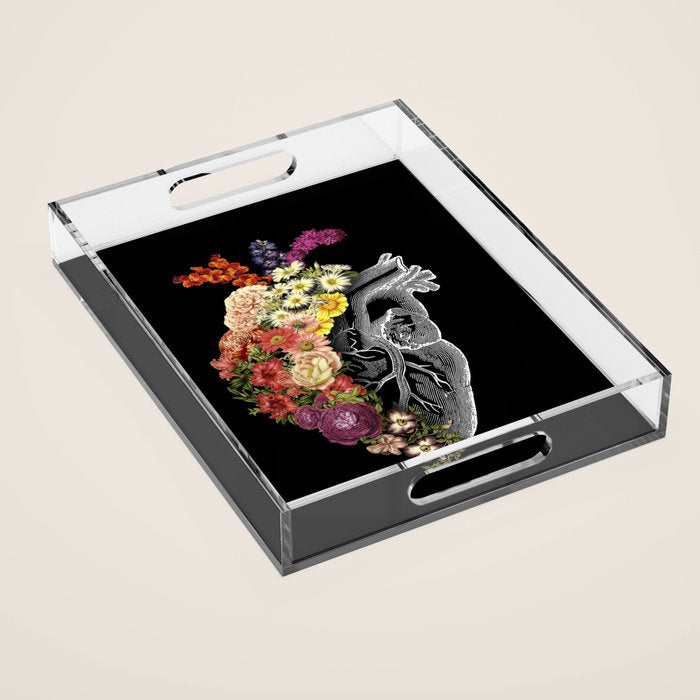 Flower Heart Spring Acrylic Tray Gallery Image 1