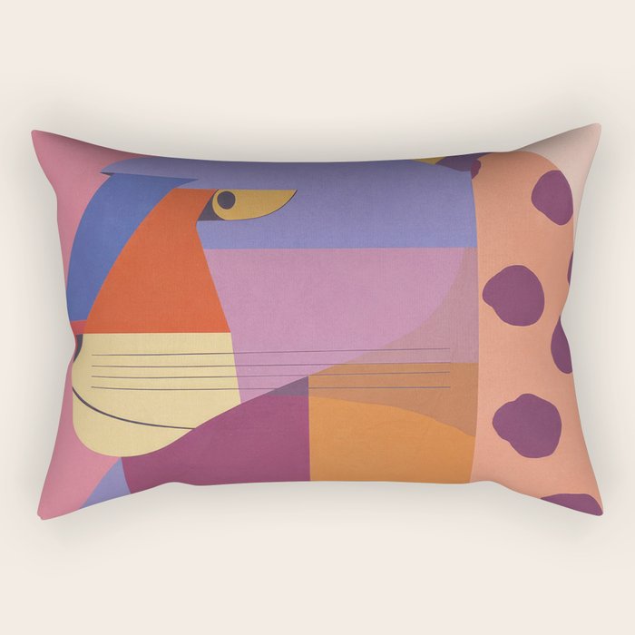 Abstract Leopard Portrait Rectangular Pillow Gallery Image 1