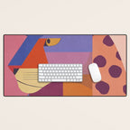 Abstract Leopard Portrait Desk Mat Gallery Image 1