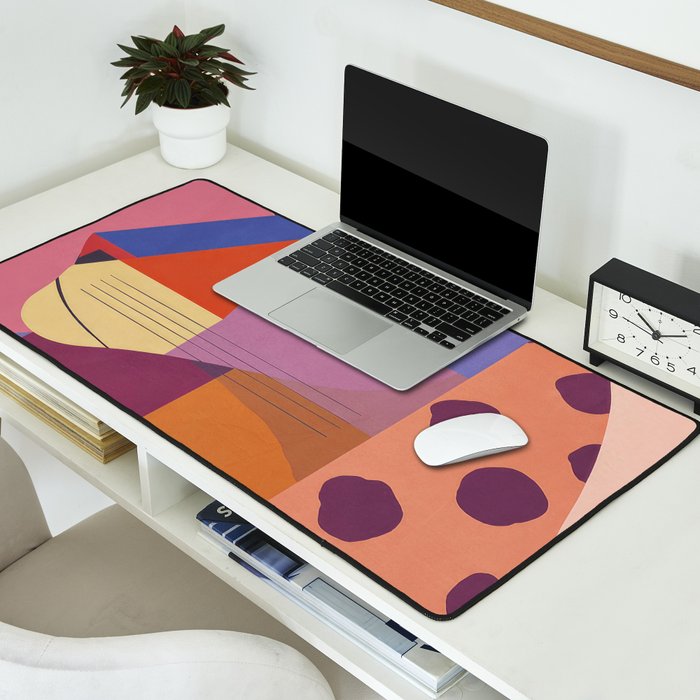 Abstract Leopard Portrait Desk Mat Gallery Image 2