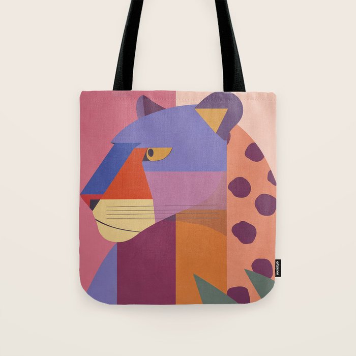 Abstract Leopard Portrait Tote Bag Gallery Image 1