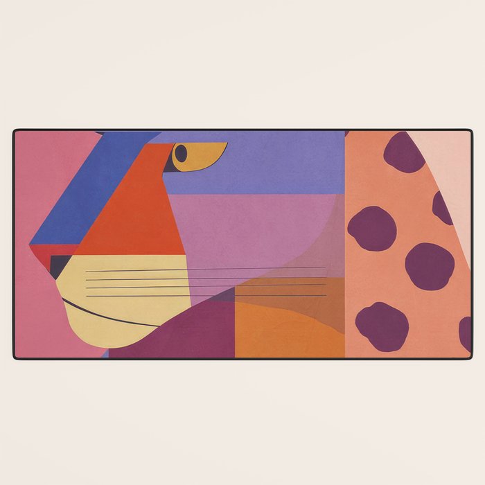 Abstract Leopard Portrait Desk Mat Gallery Image 3