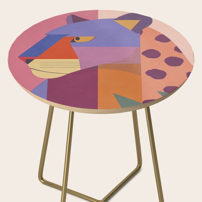 Abstract Leopard Portrait Side Table Gallery Image 2