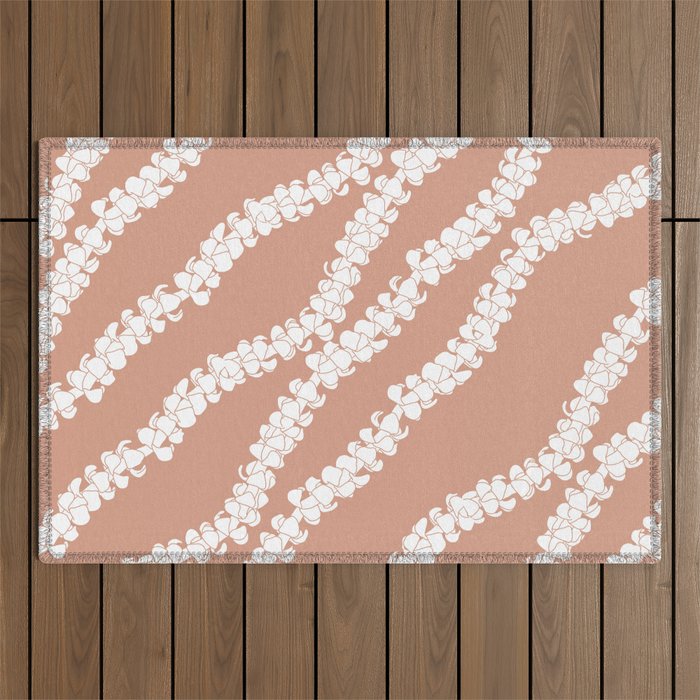 Puakenikeni single lei art on Coral Dust Outdoor Rug Gallery Image 1
