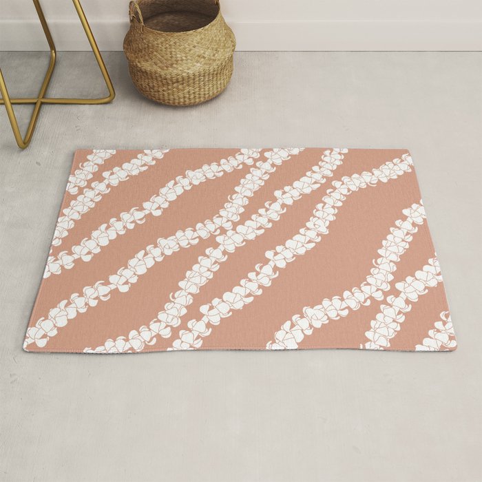 Puakenikeni single lei art on Coral Dust Rug Gallery Image 1