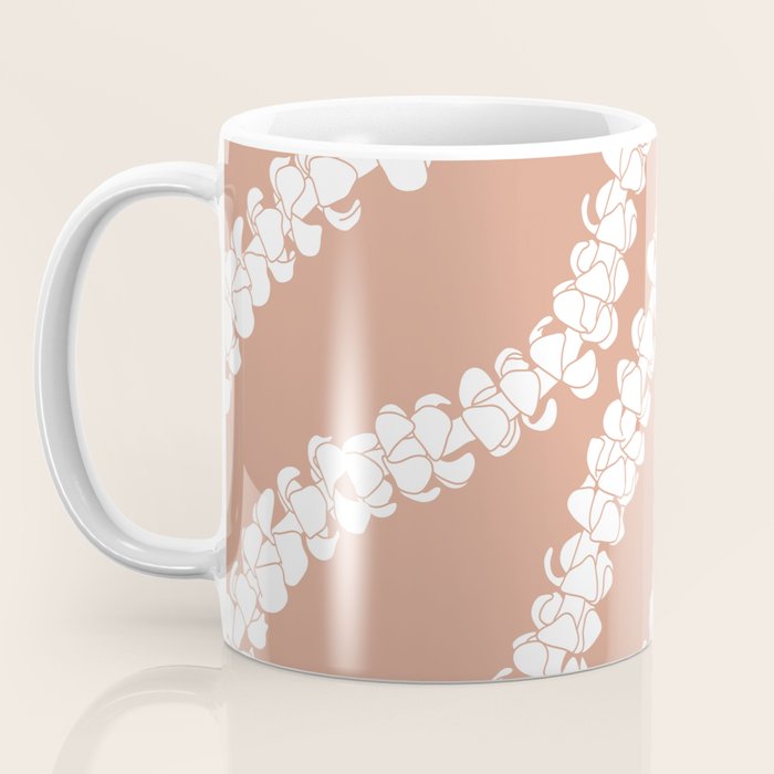 Puakenikeni single lei art on Coral Dust Coffee Mug Gallery Image 3