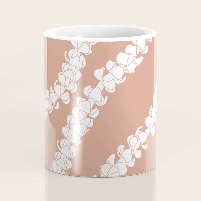 Puakenikeni single lei art on Coral Dust Coffee Mug Gallery Image 4