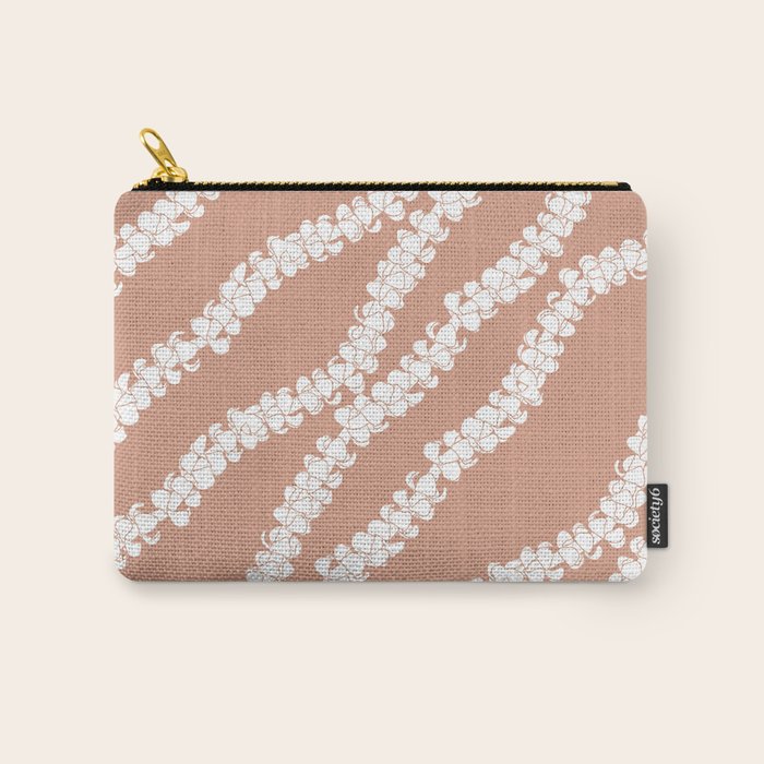 Puakenikeni single lei art on Coral Dust Carry All Pouch Gallery Image 1