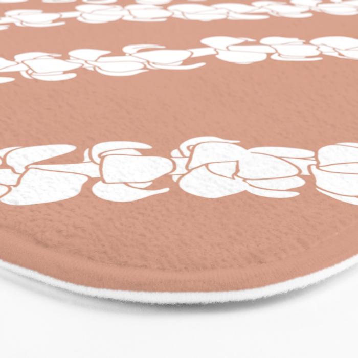 Puakenikeni single lei art on Coral Dust Bath Mat Gallery Image 3
