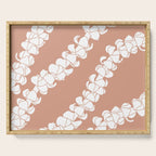 Puakenikeni single lei art on Coral Dust Serving Tray Gallery Image 1