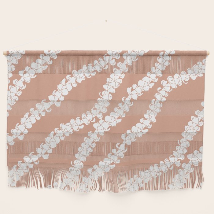 Puakenikeni single lei art on Coral Dust Wall Hanging