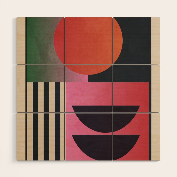 Geometric Abstraction 54 Wood Wall Art Gallery Image 1