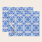 Greek Blue and White Pattern Spanish Tiles Amalfi Coast Pattern Placemat Gallery Image 1