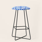Greek Blue and White Pattern Spanish Tiles Amalfi Coast Pattern Stool Gallery Image 1