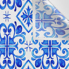 Greek Blue and White Pattern Spanish Tiles Amalfi Coast Pattern Wall Tapestry Gallery Image 3