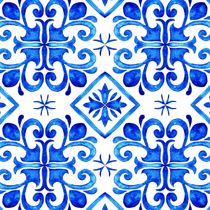 Greek Blue and White Pattern Spanish Tiles Amalfi Coast Pattern Coffee Mug Gallery Image 2