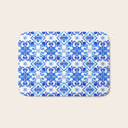 Greek Blue and White Pattern Spanish Tiles Amalfi Coast Pattern Bath Mat Gallery Image 1