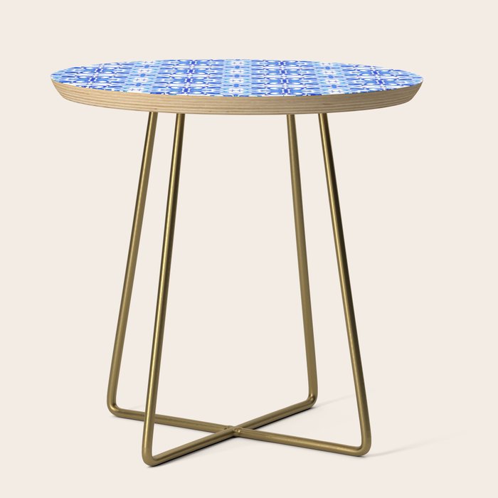Greek Blue and White Pattern Spanish Tiles Amalfi Coast Pattern Side Table Gallery Image 1
