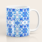 Greek Blue and White Pattern Spanish Tiles Amalfi Coast Pattern Coffee Mug Gallery Image 1