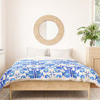 Greek Blue and White Pattern Spanish Tiles Amalfi Coast Pattern Duvet Cover Gallery Image 3
