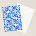 Greek Blue and White Pattern Spanish Tiles Amalfi Coast Pattern Stationery Card Gallery Image 2