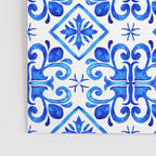 Greek Blue and White Pattern Spanish Tiles Amalfi Coast Pattern Poster Gallery Image 3