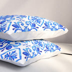 Greek Blue and White Pattern Spanish Tiles Amalfi Coast Pattern Pillow Sham Gallery Image 3