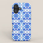 Greek Blue and White Pattern Spanish Tiles Amalfi Coast Pattern iPhone Case Gallery Image 1