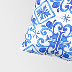 Greek Blue and White Pattern Spanish Tiles Amalfi Coast Pattern Pillow Sham Gallery Image 4