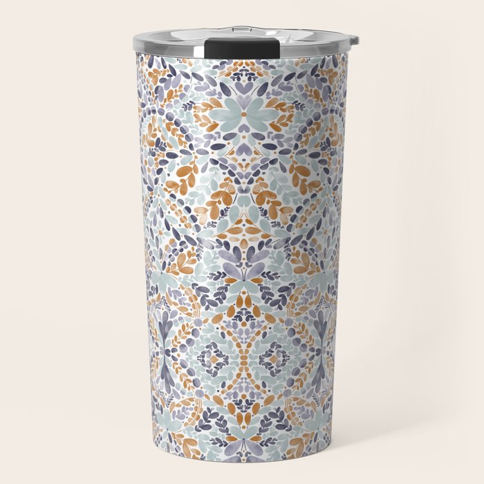 Artistic Floral Motif Medley Travel Mug Gallery Image 1