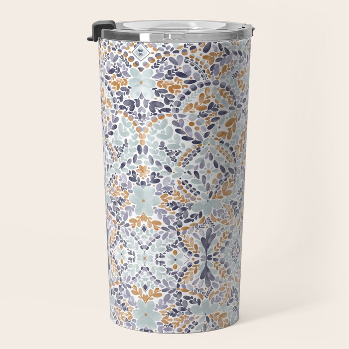 Artistic Floral Motif Medley Travel Mug Gallery Image 3