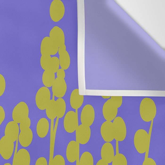 Hello Spring! Baby Green Retro Plants on Summer Purple Lilac #decor #society6 #buyart Wall Tapestry Gallery Image 3