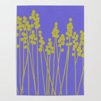 Hello Spring! Baby Green Retro Plants on Summer Purple Lilac #decor #society6 #buyart Poster Gallery Image 4