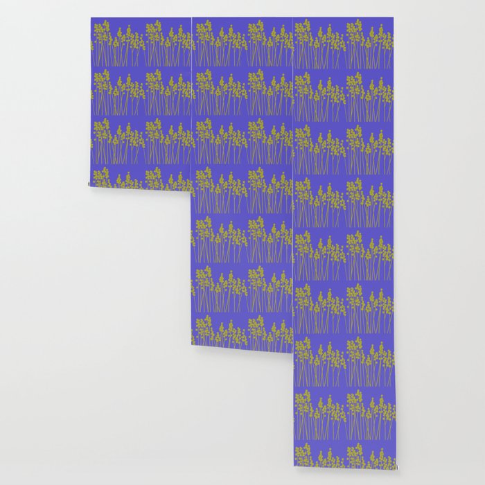 Hello Spring! Baby Green Retro Plants on Summer Purple Lilac #decor #society6 #buyart Wallpaper Gallery Image 3