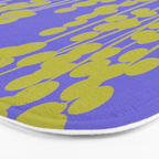 Hello Spring! Baby Green Retro Plants on Summer Purple Lilac #decor #society6 #buyart Bath Mat Gallery Image 3