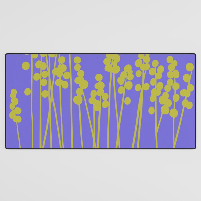 Hello Spring! Baby Green Retro Plants on Summer Purple Lilac #decor #society6 #buyart Desk Mat Gallery Image 3