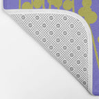 Hello Spring! Baby Green Retro Plants on Summer Purple Lilac #decor #society6 #buyart Bath Mat Gallery Image 2
