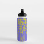 Hello Spring! Baby Green Retro Plants on Summer Purple Lilac #decor #society6 #buyart Water Bottle Gallery Image 3