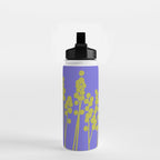 Hello Spring! Baby Green Retro Plants on Summer Purple Lilac #decor #society6 #buyart Water Bottle Gallery Image 2