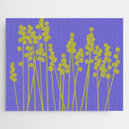 Hello Spring! Baby Green Retro Plants on Summer Purple Lilac #decor #society6 #buyart Jigsaw Puzzle Gallery Image 1